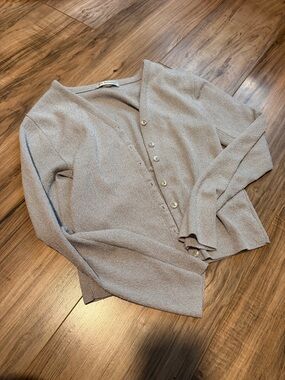 V-Neck Button Cardigan - Women's Blouse